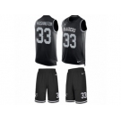 Men's Nike Oakland Raiders #33 DeAndre Washington Limited Black Tank Top Suit NFL Jersey