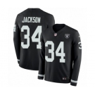 Men's Nike Oakland Raiders #34 Bo Jackson Limited Black Therma Long Sleeve NFL Jerse