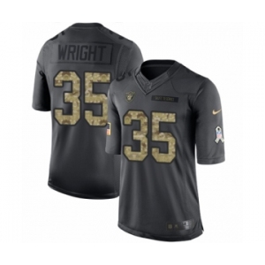 Men's Nike Oakland Raiders #35 Shareece Wright Limited Black 2016 Salute to Service NFL Jersey