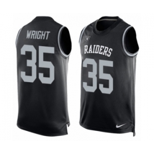 Men's Nike Oakland Raiders #35 Shareece Wright Limited Black Player Name & Number Tank Top NFL Jersey