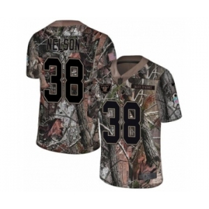 Men's Nike Oakland Raiders #38 Nick Nelson Limited Camo Rush Realtree NFL Jersey