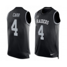 Men's Nike Oakland Raiders #4 Derek Carr Limited Black Player Name & Number Tank Top NFL Jersey