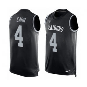 Men's Nike Oakland Raiders #4 Derek Carr Limited Black Player Name & Number Tank Top NFL Jersey