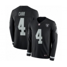 Men's Nike Oakland Raiders #4 Derek Carr Limited Black Therma Long Sleeve NFL Jersey