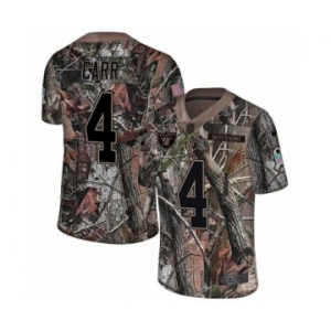 Men's Nike Oakland Raiders #4 Derek Carr Limited Camo Rush Realtree NFL Jersey