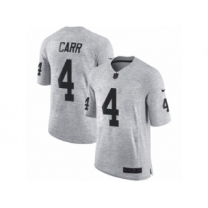 Men's Nike Oakland Raiders #4 Derek Carr Limited Gray Gridiron II NFL Jersey