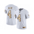 Men's Nike Oakland Raiders #4 Derek Carr Limited White Gold Rush NFL Jersey