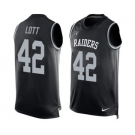 Men's Nike Oakland Raiders #42 Ronnie Lott Limited Black Player Name & Number Tank Top NFL Jersey