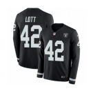 Men's Nike Oakland Raiders #42 Ronnie Lott Limited Black Therma Long Sleeve NFL Jersey