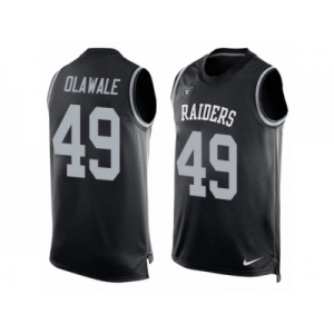 Men's Nike Oakland Raiders #49 Jamize Olawale Limited Black Player Name & Number Tank Top NFL Jersey