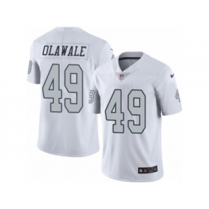 Men's Nike Oakland Raiders #49 Jamize Olawale Limited White Rush NFL Jersey