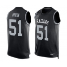 Men's Nike Oakland Raiders #51 Bruce Irvin Limited Black Player Name & Number Tank Top NFL Jersey