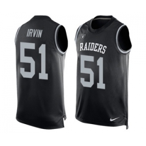 Men's Nike Oakland Raiders #51 Bruce Irvin Limited Black Player Name & Number Tank Top NFL Jersey