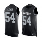 Men's Nike Oakland Raiders #54 Emmanuel Lamur Limited Black Player Name & Number Tank Top NFL Jersey