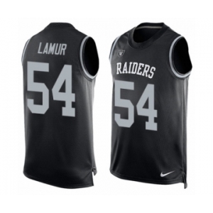 Men's Nike Oakland Raiders #54 Emmanuel Lamur Limited Black Player Name & Number Tank Top NFL Jersey