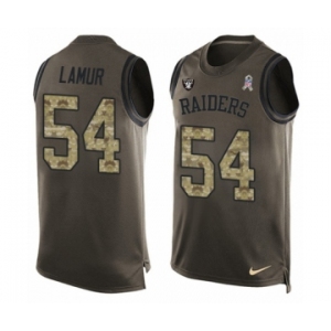 Men's Nike Oakland Raiders #54 Emmanuel Lamur Limited Green Salute to Service Tank Top NFL Jersey