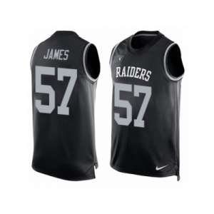 Men's Nike Oakland Raiders #57 Cory James Limited Black Player Name & Number Tank Top NFL Jersey