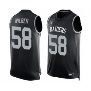 Men's Nike Oakland Raiders #58 Kyle Wilber Limited Black Player Name & Number Tank Top NFL Jersey