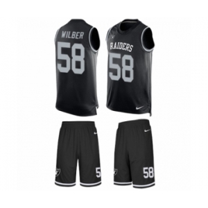 Men's Nike Oakland Raiders #58 Kyle Wilber Limited Black Tank Top Suit NFL Jersey