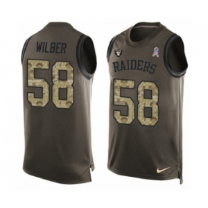 Men's Nike Oakland Raiders #58 Kyle Wilber Limited Green Salute to Service Tank Top NFL Jersey