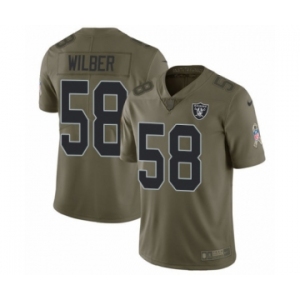 Men's Nike Oakland Raiders #58 Kyle Wilber Limited Olive 2017 Salute to Service NFL Jersey