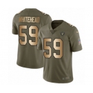 Men's Nike Oakland Raiders #59 Tahir Whitehead Limited Olive Gold 2017 Salute to Service NFL Jersey