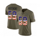 Men's Nike Oakland Raiders #59 Tahir Whitehead Limited Olive USA Flag 2017 Salute to Service NFL Jersey