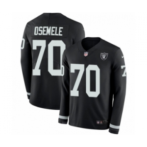 Men's Nike Oakland Raiders #70 Kelechi Osemele Limited Black Therma Long Sleeve NFL Jersey