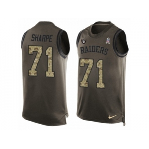 Men's Nike Oakland Raiders #71 David Sharpe Limited Green Salute to Service Tank Top NFL Jersey