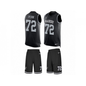 Men's Nike Oakland Raiders #72 Donald Penn Limited Black Tank Top Suit NFL Jersey