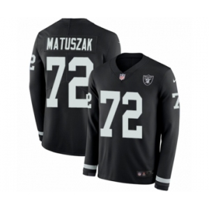 Men's Nike Oakland Raiders #72 John Matuszak Limited Black Therma Long Sleeve NFL Jersey