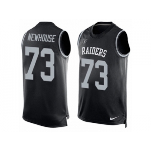 Men's Nike Oakland Raiders #73 Marshall Newhouse Limited Black Player Name & Number Tank Top NFL Jersey