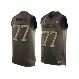 Men's Nike Oakland Raiders #77 Austin Howard Limited Green Salute to Service Tank Top NFL Jersey