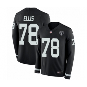Men's Nike Oakland Raiders #78 Justin Ellis Limited Black Therma Long Sleeve NFL Jersey
