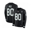 Men's Nike Oakland Raiders #80 Jerry Rice Limited Black Therma Long Sleeve NFL Jersey