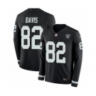 Men's Nike Oakland Raiders #82 Al Davis Limited Black Therma Long Sleeve NFL Jersey