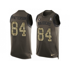 Men's Nike Oakland Raiders #84 Cordarrelle Patterson Limited Green Salute to Service Tank Top NFL Jersey