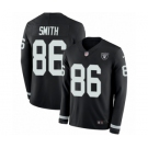 Men's Nike Oakland Raiders #86 Lee Smith Limited Black Therma Long Sleeve NFL Jersey