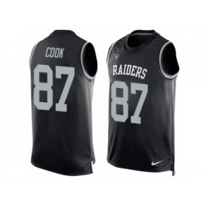 Men's Nike Oakland Raiders #87 Jared Cook Limited Black Player Name & Number Tank Top NFL Jersey