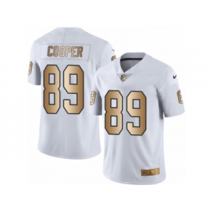 Men's Nike Oakland Raiders #89 Amari Cooper Limited White Gold Rush NFL Jersey