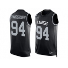 Men's Nike Oakland Raiders #94 Eddie Vanderdoes Limited Black Player Name & Number Tank Top NFL Jersey