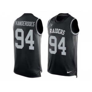 Men's Nike Oakland Raiders #94 Eddie Vanderdoes Limited Black Player Name & Number Tank Top NFL Jersey