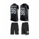 Men's Nike Oakland Raiders #96 Cornellius Carradine Limited Black Tank Top Suit NFL Jersey