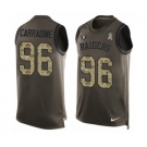 Men's Nike Oakland Raiders #96 Cornellius Carradine Limited Green Salute to Service Tank Top NFL Jersey