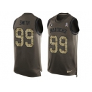 Men's Nike Oakland Raiders #99 Aldon Smith Limited Green Salute to Service Tank Top NFL Jersey