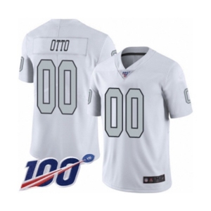 Men's Oakland Raiders #00 Jim Otto Limited White Rush Vapor Untouchable 100th Season Football Jersey