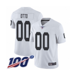 Men's Oakland Raiders #00 Jim Otto White Vapor Untouchable Limited Player 100th Season Football Jersey