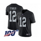 Men's Oakland Raiders #12 Kenny Stabler Black Team Color Vapor Untouchable Limited Player 100th Season Football Jersey