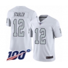 Men's Oakland Raiders #12 Kenny Stabler Limited White Rush Vapor Untouchable 100th Season Football Jersey