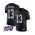 Men's Oakland Raiders #13 Hunter Renfrow Black Team Color Vapor Untouchable Limited Player 100th Season Football Jersey